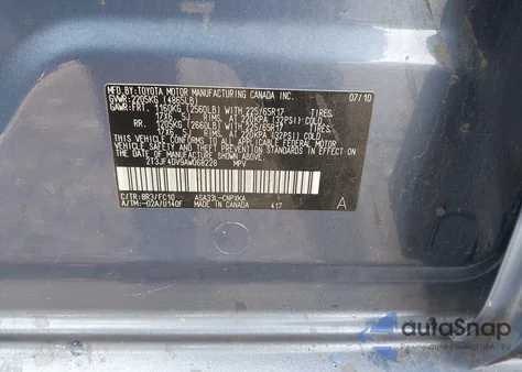 2010 Toyota Rav4 from USA, damaged, VIN 2T3JF4DV9AW068228